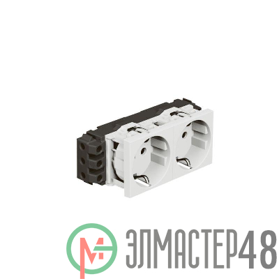 Механизм розетки 2-м СП Mosaic New 4мод. защ. шторки бел. Leg 077602