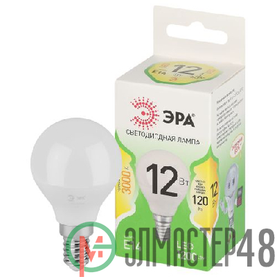 Лампа светодиодная GREEN LINE P45-12W-830-E14 GL 12Вт шар 3000К свет тепл. E14 Эра Б0067042