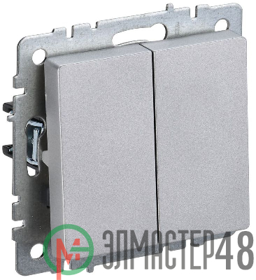 Выключатель 2-кл. СП BRITE ВС10-2-0-БрА 10А алюм. IEK BR-V20-0-10-K47