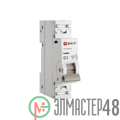 Выключатель автоматический 1п D 3А 4.5кА ВА 47-63N PROxima EKF M634103D