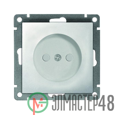 Розетка 1-м СП Афина 16А IP20 без заземл. защ. шторки механизм серебр. Universal A0047-S