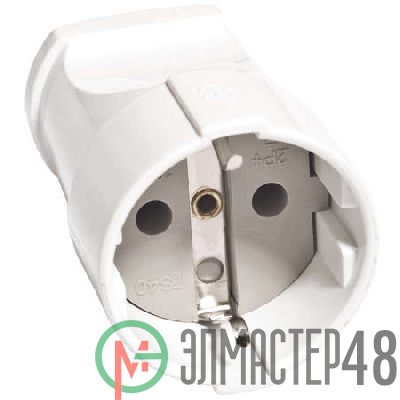 Штепсель с заземл. бел. 16А 250В (еврослот) UNIVersal А102