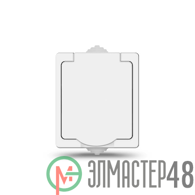 Розетка 1-м ОП Аллегро 16А с защ. крышкой защ. шторки с заземл. IP54 бел. UNIVersal 5563286