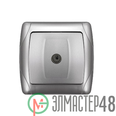 Розетка телевизионная TV 1-м СП Маргарита серебр. UNIVersal М0027-S