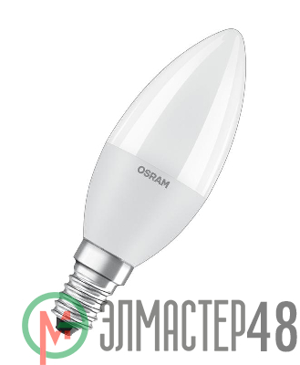 Лампа светодиодная LED STAR CLASSIC B 40 5W/827 5Вт свеча 2700К тепл. бел. E14 470лм 220-240В прозр. пласт. OSRAM 4058075318120
