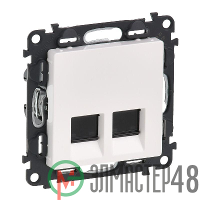 Механизм розетки комп. 2-м Valena Life RJ45 CAT.5E UTP с лицевой панелью бел. Leg 753441