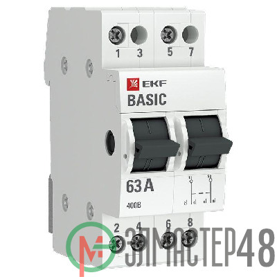 Переключатель трехпозиционный 2п 63А Basic EKF tps-2-63