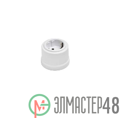 Розетка 1-м ОП Лизетта 16А IP20 ретро с заземл. ABS-пластик бел. Bironi B1-101-21