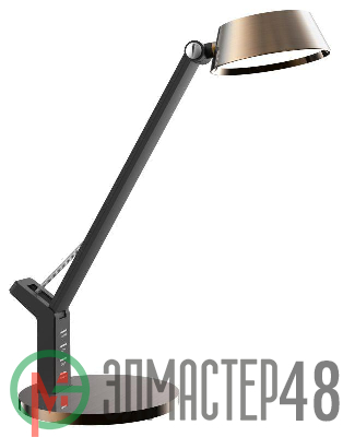 Светильник настольный KD-835 C28 LED 8Вт 230В 480лм сенс.рег.ярк и цвет.темп. USB-5В.1А бронза Camelion 12999