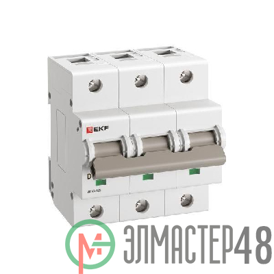 Выключатель автоматический модульный 3п D 125А 15кА ВА 47-125 PROxima EKF mcb47125-3-125D