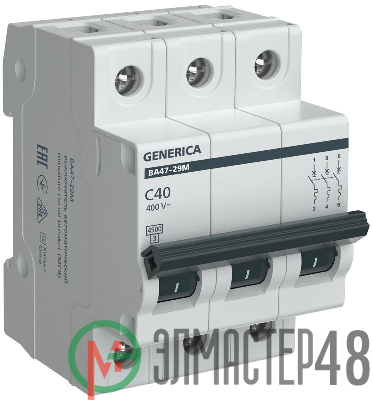 Выключатель автоматический модульный 3п C 40А 4.5кА ВА47-29М GENERICA MVA21-3-040-C-G
