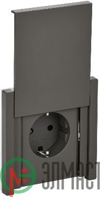 Розетка СП FORTE&PIANO16А IP44 FP319 с заземл. защ. шторки с крышкой безвинт. крепл. сер. IEK FP-R16-16-1-44-K03