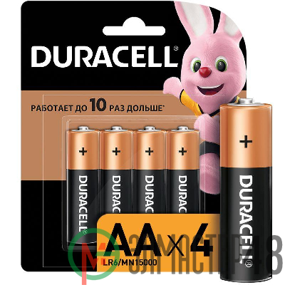 Элемент питания алкалиновый LR MN 1500/LR6 Basic BP-4 (блист.4шт) Duracell Б0014045/Б0026815