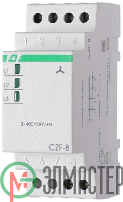 Реле контроля фаз CZF-B (3х400/230+N 8А 1перекл. IP20 монтаж на DIN-рейке) F&F EA04.001.002