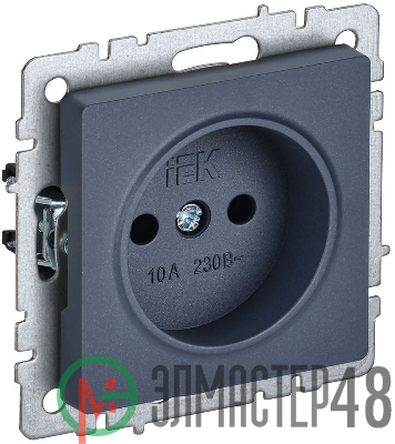 Розетка 1-м СП BRITE РС10-1-0-БрМ 10А без заземл. без защ. шторок маренго IEK BR-R10-10-K35