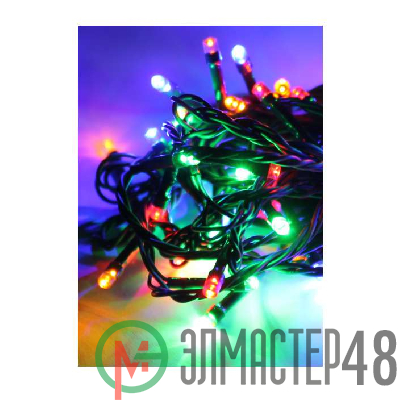 Гирлянда 12.8м (11.3+1.5) 120LED зел. провод 8 режимов мигания IP20 мультиколор Космос KOC_GIR120LED_RGB