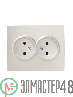 Розетка 2-м СП VESNA без заземл. ПБТ жемчуж./бел. перламутр LEZARD 742-3000-128B