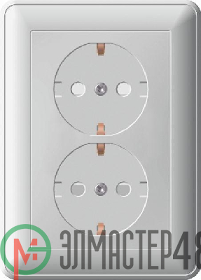 Розетка 2-м СП W59 защ. шторки с заземл. шампань SchE RS16-255-48 (РС16-255-48)