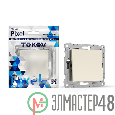 Переключатель перекрестный 1-кл. СП Pixel IP20 механизм беж. TOKOV ELECTRIC TKE-PX-P1R-C02