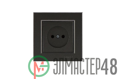 Розетка 1-м СП Karea 10А IP20 б/з дым. металлик Makel 56050022