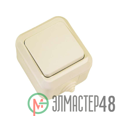 Выключатель 1-кл. ОП 10А IP44 п/герм. крем. Makel 18200