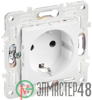 Розетка SKANDY 16А с заземл. защ. штроки SK-R04W арктич. бел. IEK SK-R14-16-K01