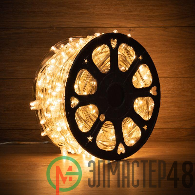 Гирлянда "LED Клип-лайт" 12В 150мм LED тепл. бел. Flashing (бел.) прозр. ПВХ (уп.100м) Neon-Night 325-166