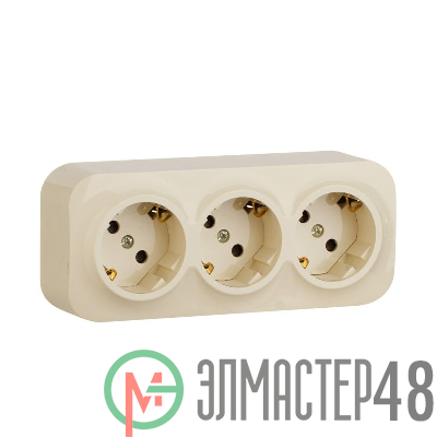 Розетка 3-м ОП Quteo 16А IP20 250В 3х2P+E с заземл. защ. шторки сл. кость Leg 782268