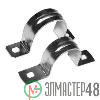 Скоба крепежная двухлапковая d27мм метал. оцинк. Ruvinil С21427