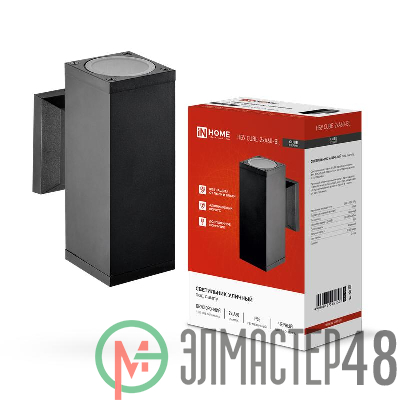 Светильник уличный двусторонний НБУ CUBE-2хA60-BL алюминиевый под лампу 2хA60 E27 черн. IP65 IN HOME 4690612045153