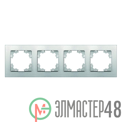 Рамка 4-м Афина универс. серебр. Universal A0046-S