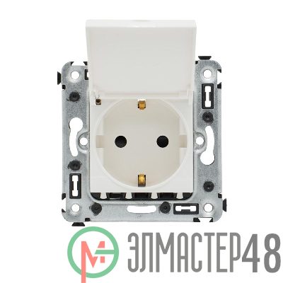 Розетка 3п 2P+E СП Avanti "Белое облако" с крышкой DKC 4400013