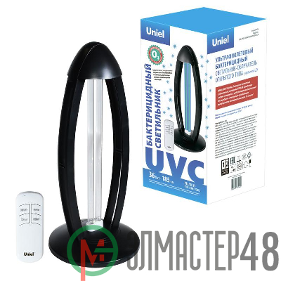Светильник ультрафиолетовый бактерицидный UGL-T02B-36W/UVCO/RC BLACK настольный с озонированием 185нм пульт ДУ корпус черн. Uniel UL-00007266