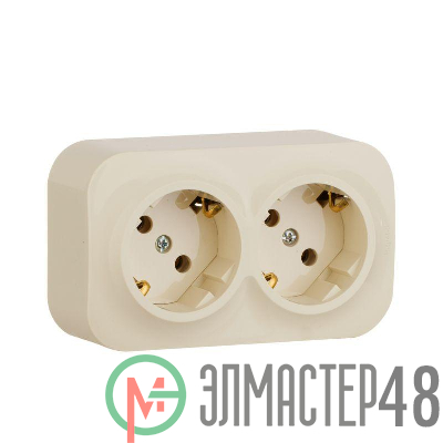 Розетка 2-м ОП Quteo 16А с заземл. сл. кость Leg 782243