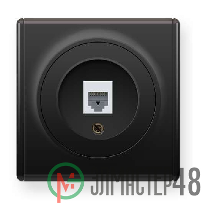Механизм розетки комп. 1-м СП Florence 1xRJ45 кат.5e черн. 1E20701303 OneKeyElectro 2172816