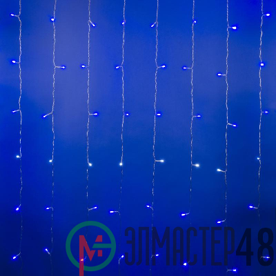 Занавес LED с эффектом мерцания ULD-C3020-240/TTK BLUE-WHITE IP44 3х2м соед. 240 диодов бел. и син. провод прозр. Uniel UL-00007214