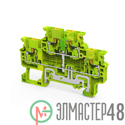 Клемма заземляющая push-in OptiClip CPDLG-2.5-2L-PE-I-S-(0.2-2.5)-PEN КЭАЗ 331866
