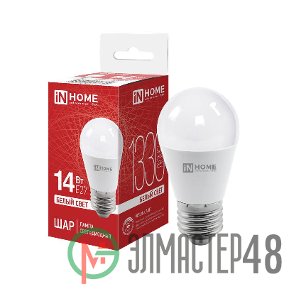 Лампа светодиодная LED-ШАР-VC 14Вт 230В E27 4000К 1330лм IN HOME 4690612047829