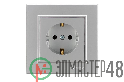 Розетка 1-м СП Karea 16А IP20 с/з сереб. Makel 56065028
