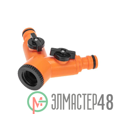 Разветвитель 2-х канальный на кран 3/4-1/2дюйма ЧЕТЫРЕ СЕЗОНА 62-0223