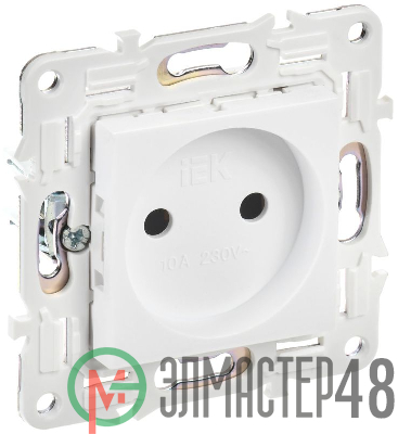 Розетка SKANDY 10А без заземл. без защ. шторок SK-R02W арктич. бел. IEK SK-R10-10-K01
