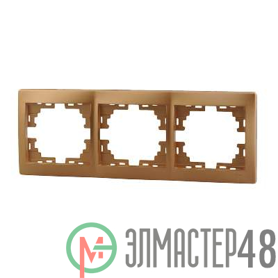 Рамка 3-м Мира горизонт. метал. зол. Lezard 701-1300-148