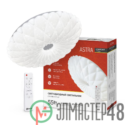 Светильник светодиодный COMFORT ASTRA 55Вт 230В 3000-6500К 4400лм 400х100мм с пультом ДУ IN HOME 4690612035017