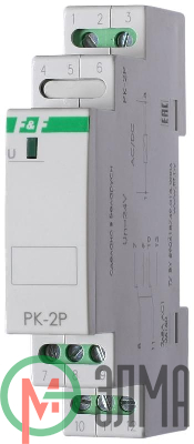 Реле промежуточное PK-2P/Un (монтаж на DIN-рейке 35мм 24В AC/DC 2х8А 2P IP20) F&F EA06.001.008