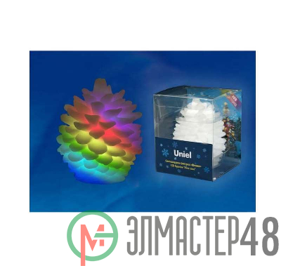 Гирлянда светодиодная «Шишка» ULD-F004 RGB PINE CONE на батарейке 6.5х8см Uniel UL-00001443
