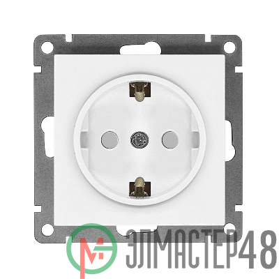Розетка 1-м СП Афина 16А IP20 с заземл. защ. шторки механизм бел. Universal A0049