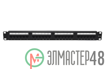Патч-панель 19 1U кат.5E неэкранир. 24 порта RJ45 Dual IDC с задним кабельным организатором TOKOV ELECTRIC TKE-PP-5E-1U-24P-UTP-CO