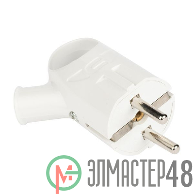 Вилка с кольцом 16А 250В с заземл. бел. EKF AVK16-10