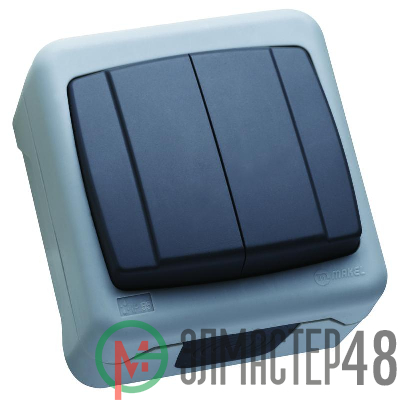 Выключатель двухклавишный с винтовым зажимом IP55 Makel 36064003