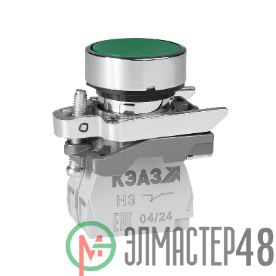 Кнопка КМЕ4210мС-зеленый-1но+0нз-цилиндр-IP65 КЭАЗ 284295